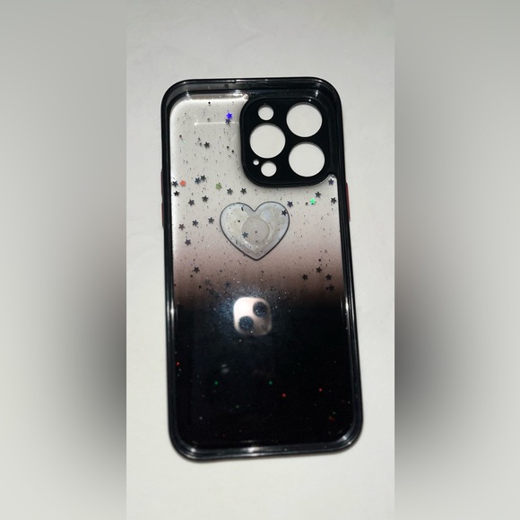 iPhone 14 ProMax Black Ombre Design W/ Matching Lanyard Soft Phone Case NWOT - Picture 2 of 2